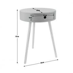 Discount - Habitat Otto 1 Drawer Round Bedside Table White Furniture -Furniture Tables store online unnamed file 1007