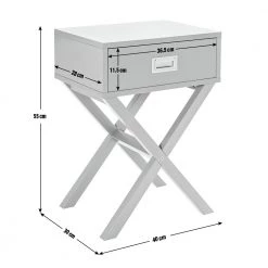 Discount - Habitat X Frame Bedside Table Grey Furniture -Furniture Tables store online unnamed file 1018