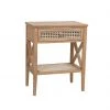 Flash Sale - Habitat Mornington Rattan 1 Drawer Bedside Table Oak Bedside Tables