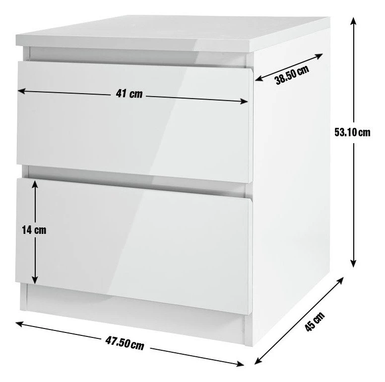 Free Shipping - Habitat Jenson Gloss 2 Bedside Tables Set White Grey Furniture 8 Free Shipping - Habitat Jenson Gloss 2 Bedside Tables Set White Grey Furniture - Image 8