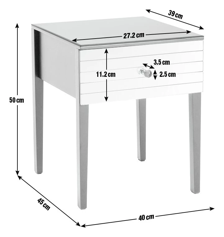 On Sale - Habitat Hepburn Mirror 1 Drawer Bedside Table Black Bedside Tables 9 On Sale - Habitat Hepburn Mirror 1 Drawer Bedside Table Black Bedside Tables - Image 9