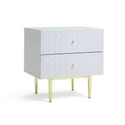 On Sale - Habitat Sienna 2 Drawer Bedside Table White Bedside Tables