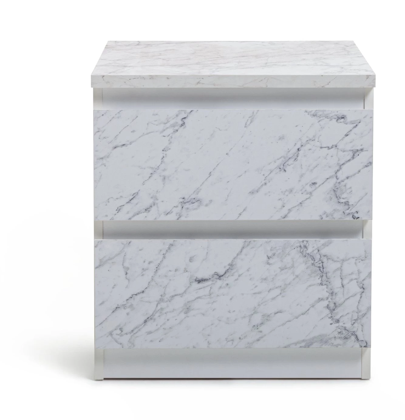 Free Shipping - Habitat Jenson 2 Drawer Marble Bedside Table White Furniture 4 Free Shipping - Habitat Jenson 2 Drawer Marble Bedside Table White Furniture - Image 4