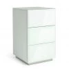 On Sale - Habitat Mayfair 3 Drawer Bedside Table White Glass Furniture