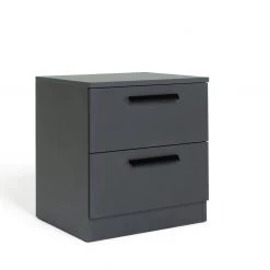Flash Sale - Habitat Munich 2 Drawer Bedside Table Anthracite Bedside Tables