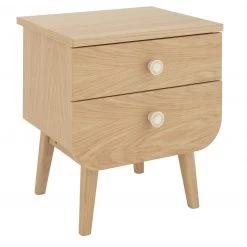 Flash Sale - Habitat Etta 2 Drawer Bedside Table Oak Furniture