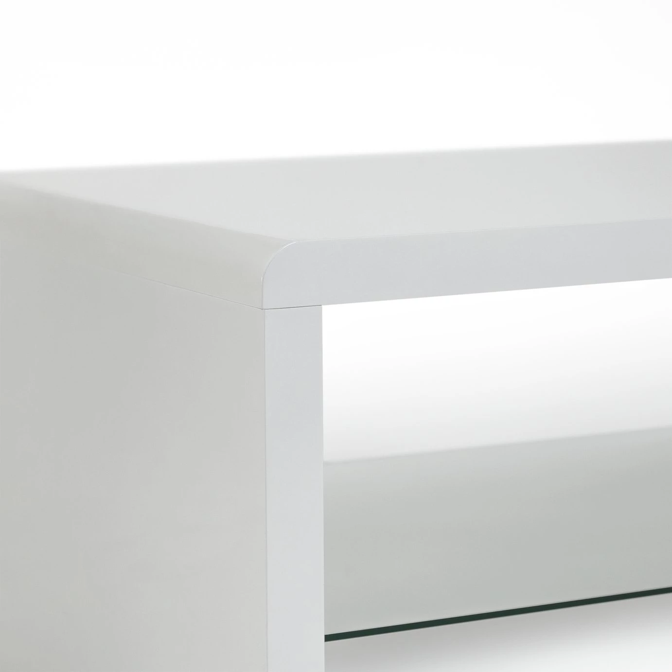 Flash Sale - Habitat Sleigh 1 Shelf Coffee Table White Gloss Furniture 4 Flash Sale - Habitat Sleigh 1 Shelf Coffee Table White Gloss Furniture - Image 4