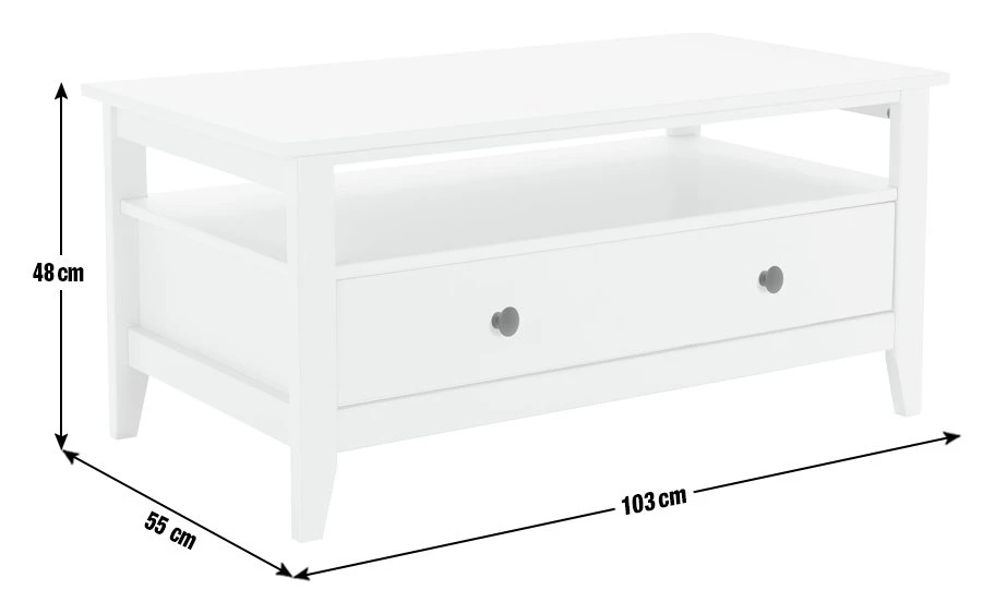 Free Shipping - Habitat Minato 1 Drawer Coffee Table White Coffee Tables 3 Free Shipping - Habitat Minato 1 Drawer Coffee Table White Coffee Tables - Image 3
