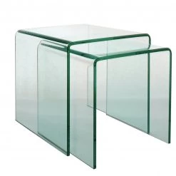 Discount - Habitat Gala Set Of 2 Glass Nested Tables Nest Of Tables
