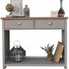 The Surprise Price - GFW Lancaster 2 Drawer Console Table Grey Furniture