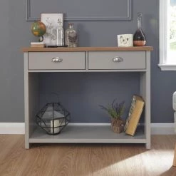 The Surprise Price - GFW Lancaster 2 Drawer Console Table Grey Furniture -Furniture Tables store online unnamed file 737