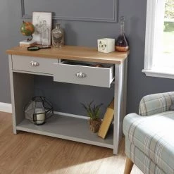 The Surprise Price - GFW Lancaster 2 Drawer Console Table Grey Furniture -Furniture Tables store online unnamed file 738