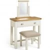 Flash Sale - Habitat Kent Dressing Table, Stool Mirror Cream/Oak Dressing Tables